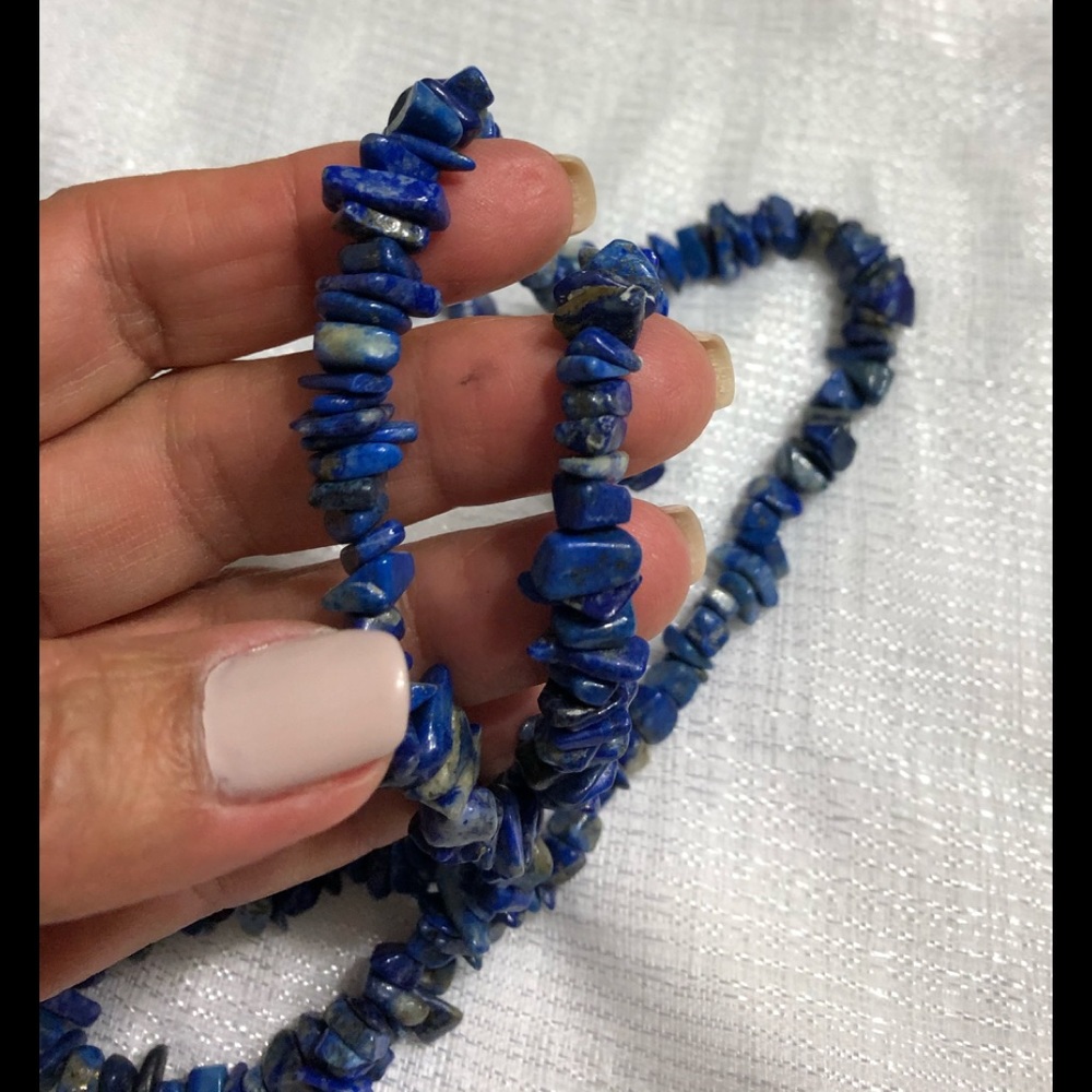 - - vintage Natural Lapis Lazuli string strand